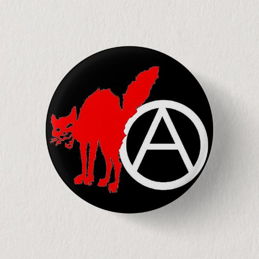 anarchist van rode kat ronde button 3,2 cm (Voorkant)