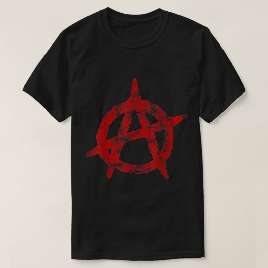 Anarchistisch symbool verstoord politieke anarchie t-shirt (Design voorkant)