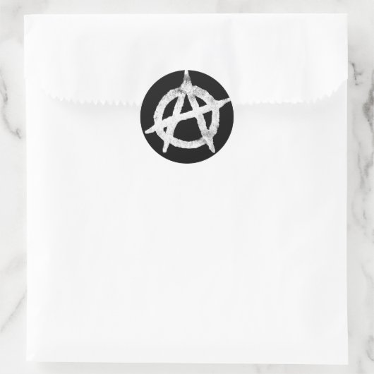 anarchistische cirkelsymbool ronde sticker (Tas)