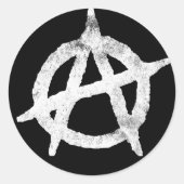 anarchistische cirkelsymbool ronde sticker (Voorkant)
