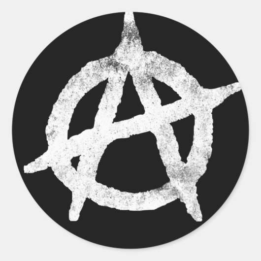 anarchistische cirkelsymbool ronde sticker (Voorkant)
