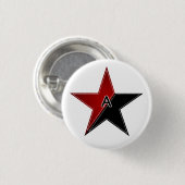 Anarchistische rode of zwarte ster ronde button 3,2 cm (Voorkant /achterkant)