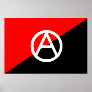 Anarchistische rode zwarte en witte vlag Anarchie Poster