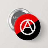 Anarchistische rode zwarte en witte vlag Anarchie Ronde Button 5,7 Cm (Voorkant /achterkant)