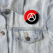 Anarchistische rode zwarte en witte vlag Anarchie Ronde Button 5,7 Cm (In situ)