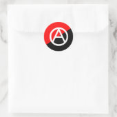 Anarchistische rode zwarte en witte vlag Anarchie Ronde Sticker (Tas)