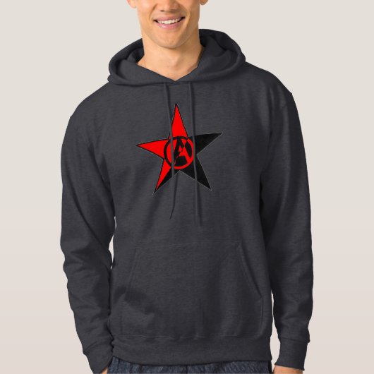 anarchistische ster donkergrijze hoodie (Voorkant)