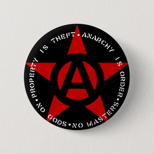 Anarchistische ster ronde button 5,7 cm (Voorkant)