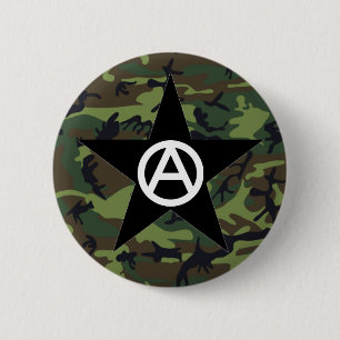 anarchistische sterrenpin ronde button 5,7 cm