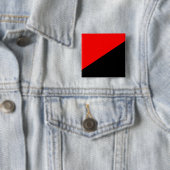 Anarchistische vlag (anarchisme) vierkante button 5,1 cm (In situ)