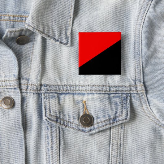 Anarchistische vlag (anarchisme) vierkante button 5,1 cm (In situ)