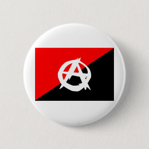Anarchistische vlag met een symbool ronde button 5,7 cm