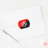 Anarchistische vlag met een symbool ronde sticker (Envelop)