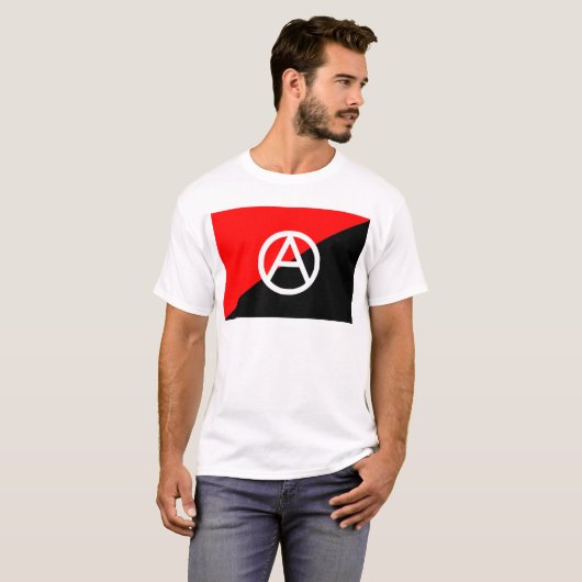 Anarchistische vlag met een symbool t-shirt (Voorkant volledig)