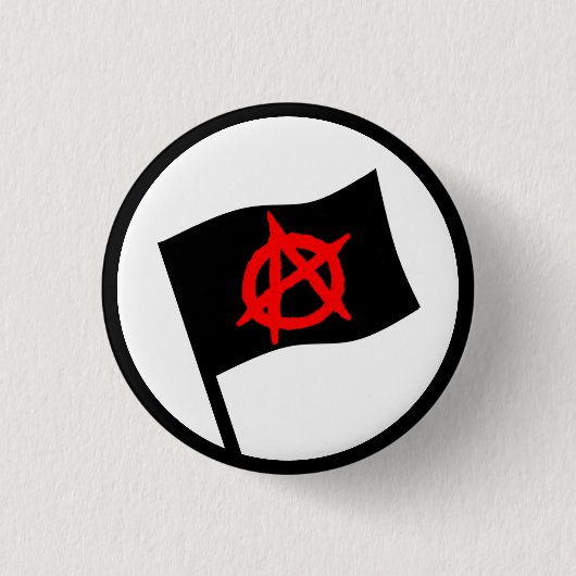 Anarchistische vlag ronde button 3,2 cm (Voorkant)