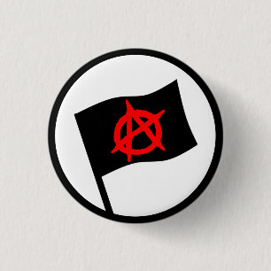 Anarchistische vlag ronde button 3,2 cm