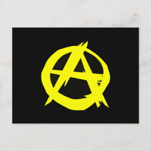 Anarcho Capitalism Black and Yellow Flag Briefkaart