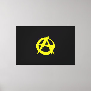 Anarcho Capitalism Black and Yellow Flag Canvas Afdruk