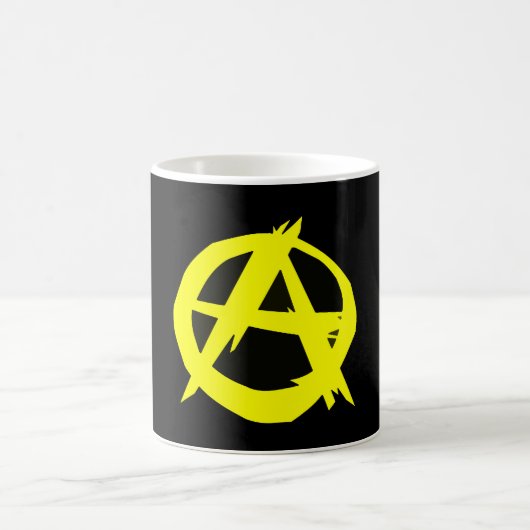 Anarcho Capitalism Black and Yellow Flag Koffiemok (Center)