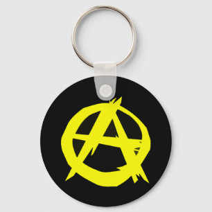 Anarcho Capitalism Black and Yellow Flag Sleutelhanger