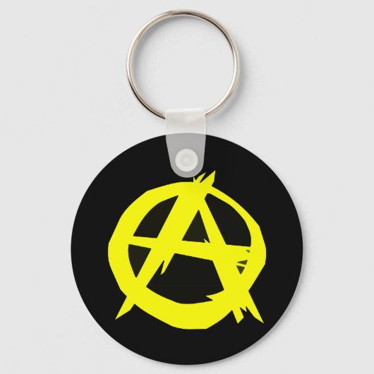 Anarcho Capitalism Black and Yellow Flag Sleutelhanger (Voorkant)