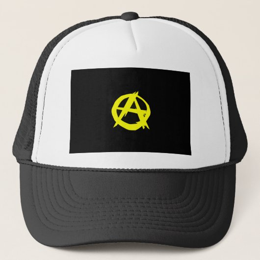 Anarcho Capitalism Black and Yellow Flag Trucker Pet (Voorkant)