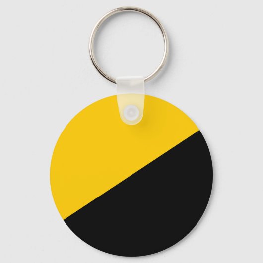 Anarcho Capitalist Black and Yellow Sleutelhanger (Voorkant)