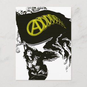 Anarcho Capitalist Tattered Flag met Lady Liberty Briefkaart