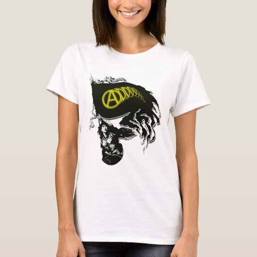 Anarcho Capitalist Tattered Flag met Lady Liberty T-shirt (Voorkant)