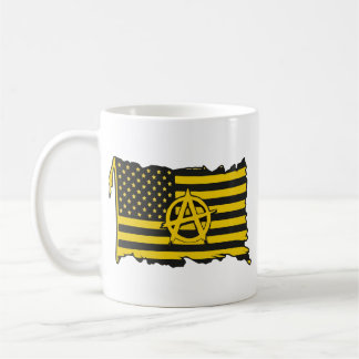 Anarcho-capitalistische vlag USA Zwarte en gouden Koffiemok