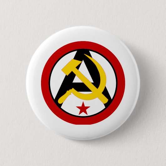Anarcho-communistische logo ronde button 5,7 cm (Voorkant)