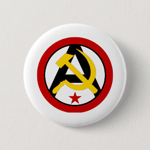 Anarcho-communistische logo ronde button 5,7 cm
