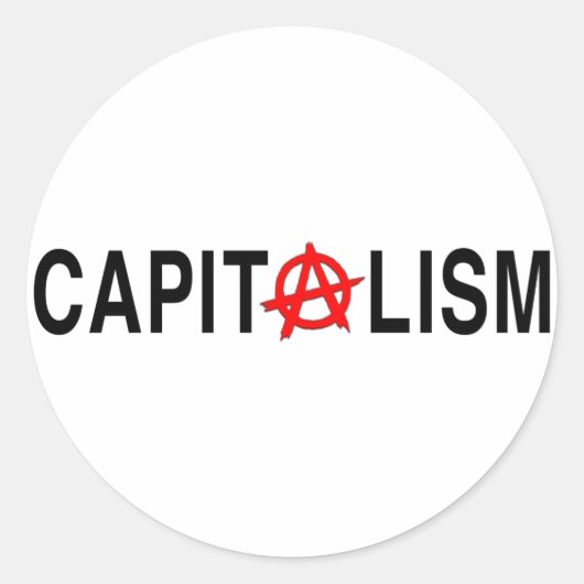 Anarcho-kapitalisme Ronde Sticker (Voorkant)