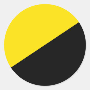 Anarcho kapitalisme vlag anarchie symbool zwart ye ronde sticker