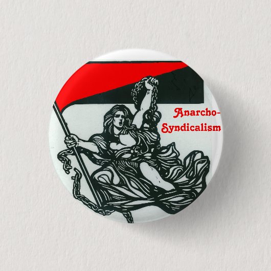 anarcho-syndicalisme ronde button 3,2 cm (Voorkant)