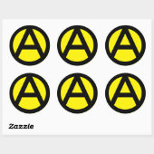 Anarchokapitalisme Ronde Sticker (Vel)