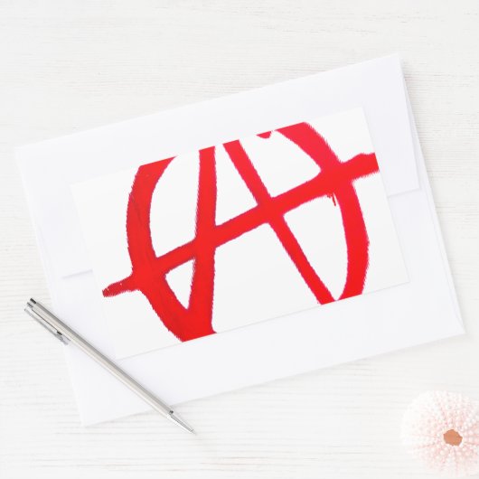 Anarchy Graffiti Rechthoekige Sticker (Envelop)