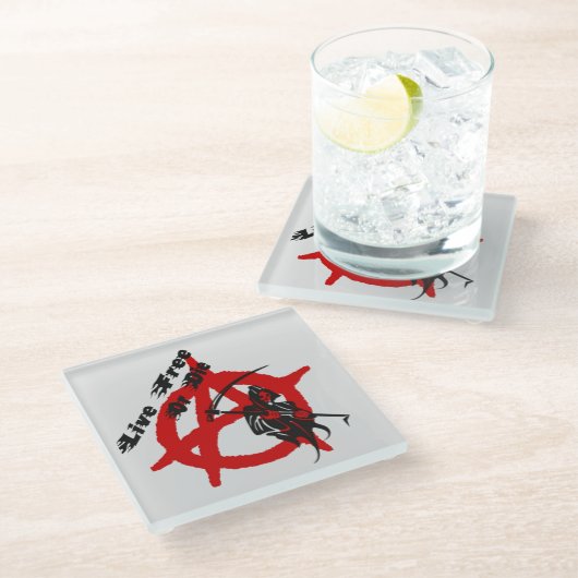 Anarchy Grim Reaper Glazen Onderzetter (Schuin)