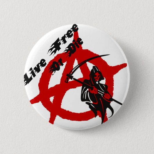 Anarchy Grim Reaper Ronde Button 5,7 Cm (Voorkant)