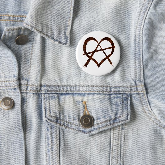 Anarchy Heart Symbol Button Badge (In situ)