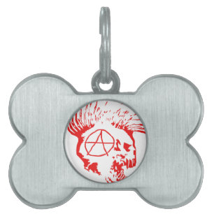 Anarchy Mohawk Skull Huisdieren Naamplaatje