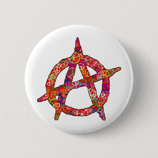 Anarchy Peace Plain Ronde Button 5,7 Cm (Voorkant)