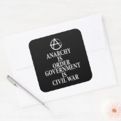 Anarchy quote vierkante sticker (Envelop)