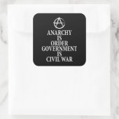 Anarchy quote vierkante sticker (Tas)