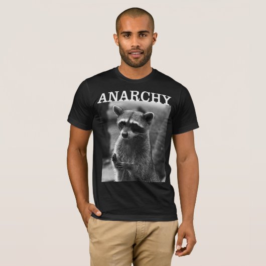 ANARCHY Raccoon Funny T-shirt (Voorkant volledig)
