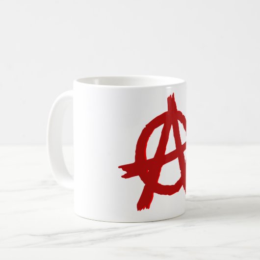 Anarchy Red Circle A White Mok (Voorkant links)