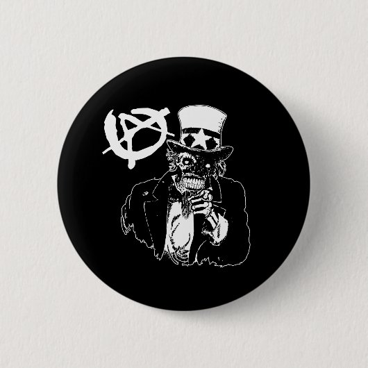 Anarchy Skull Black Ronde Button 5,7 Cm (Voorkant)