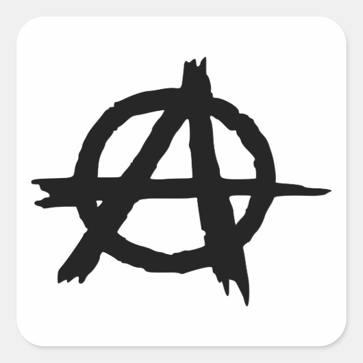 Anarchy Symbol Vierkante Sticker (Voorkant)
