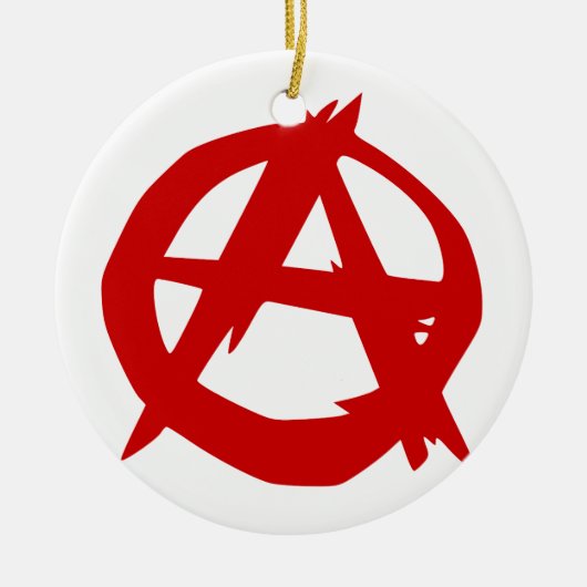 Anarchy Symbool Rood A en cirkelvormig zonder rekw Keramisch Ornament (Voorkant)