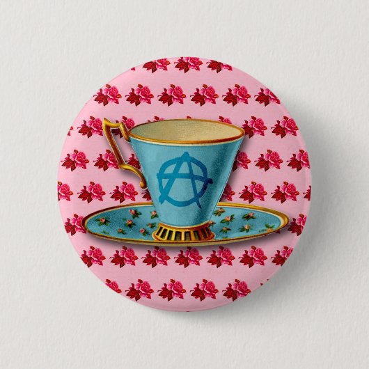 Anarchy Teacup Button Badge (Voorkant)